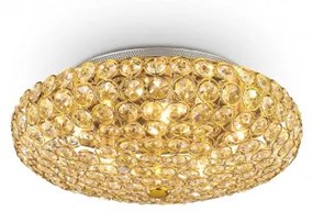 Ideal Lux -  Plafoniera KING PL5  - Lampada da soffitto decorativa e brillante. Design italiano. Il diffusore è composto da anelli in metallo (dorato o cromato).