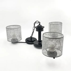 Lampadario a catena ROSA 3xE27/60W/230V nero/grigio