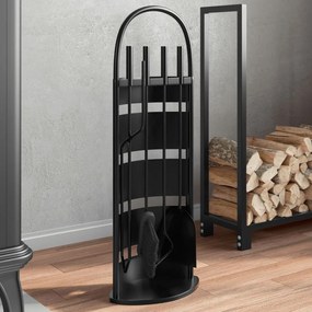 Set Attrezzi Per Caminetto 5 Pz 23x15x66 Cm İn Acciaio /