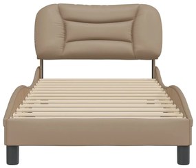 Giroletto con testiera cappuccino 90x200 cm in similpelle