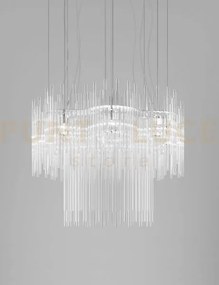 Diadema sospensione c_2 cristallo cromo lucido 8 luci attacco e27