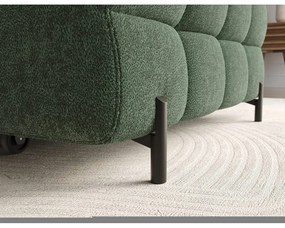 Divano angolare verde allungabile/con contenitore (con penisola a destra/con chaise lounge) con rivestimento in bouclé Felro – ELTAP
