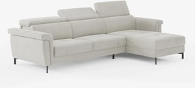 Capri Divano letto angolare con penisola contenitore e poggiatesta reclinabili - elegante tessuto smacchiabile T30