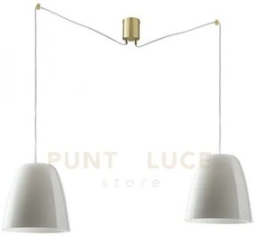 Lampadario a sospensione ares bianca 250cm in vetro soffiato 2 luci...