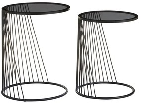 Tavolini da salotto rotondi con piano in vetro in set di 2 pezzi Trento - Premier Housewares