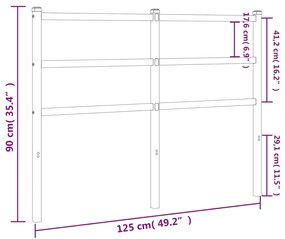 Testiera in metallo bianco 120 cm