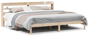 Letto Senza Materasso 180x200 Cm İn Legno Massello Di Pino /