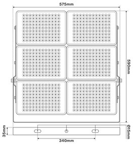 Faro LED 600W Modulare, OSRAM LED Colore Bianco Freddo 5.000K