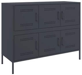 Credenza antracite 100,5x39x79 cm in acciaio laminato a freddo