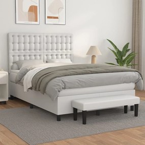 Giroletto A Molle Con Materasso Bianco 140x190 Cm İn Similpelle /