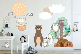 Grande adesivo da parete per bambini con gatto volante 100 x 200 cm