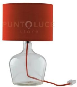 Lume hendrix rosso 1 luce attacco e27 23x37cm in vetro con cavo in ...