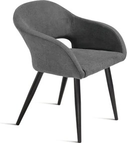 Sedia imbottita in tessuto Antracite con struttura in metallo WEST 2 sedie