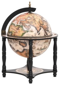Bar A Globo Portavini Nero İn Legno Massello Di Eucalipto /