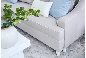 Divano da salotto in tessuto bouclè beige in stile Shabby Chic - Arrediorg