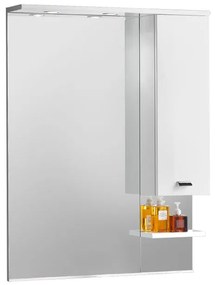 Specchio Contenitore Con Illuminazione Rimini laccato lucido bianco L 81 x H 108 x P 18.5 cm