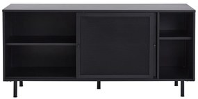 Cassettiera nera in metallo con ante scorrevoli 160x75x46 cm Veep – Unique Furniture