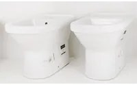 Coppia di sanitari in ceramica vaso wc + bidet a pavimento filo parete vitra s50