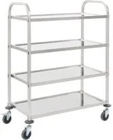 Carrello da Cucina a 4 Livelli 107x55x125 cm in Acciaio Inox 50916