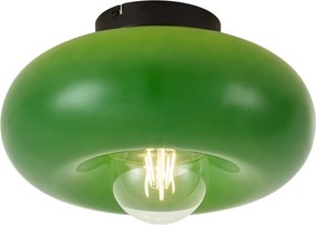 Plafoniera retrò nera con vetro verde 30 cm - Glaze
