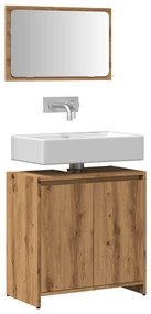 Set Mobili Da Bagno 2 Pz Rovere Artigianale Legno Multistrato /