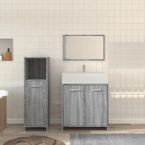 Set Mobili Da Bagno 3 Pz Grigio Sonoma İn Legno Multistrato /