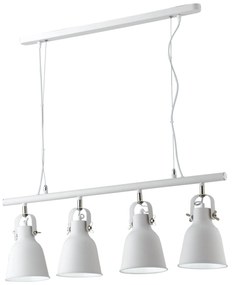 Lampadario Sospensione Legend Industrial Vintage Colore Bianco 60W  Mis 85,5 x 15,5 x 179 cm