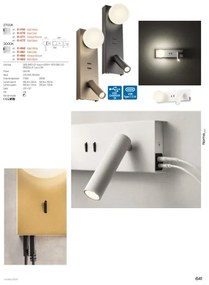 Redo 01-4661 - Lampada da parete LED NORMA LED/5W/230V + LED/3W CRI 90 USB dorata