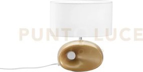 Lumetto eolo oro 1 luce attacco e14 27,8x31,3cm in ceramica e paral...
