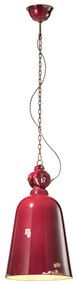Lampadario Industrial Ferro E Ceramica Vintage Bordeaux 1 Luce E27