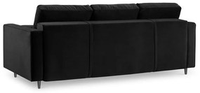 Divano letto in velluto nero Santo - Milo Casa