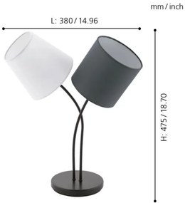 Eglo 95194 - Lampada da tavolo ALMEIDA 2xE14/40W/230V