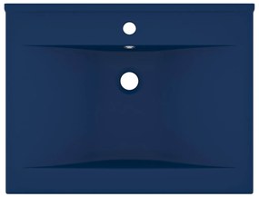 Lavandino con Foro Rubinetto Blu Scuro Opaco 60x46 cm in Ceramica