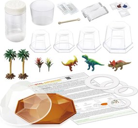 Terrario per dinosauri con cristalli