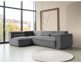 Divano angolare componibile grigio (con penisola a sinistra) Flex Felix – Miuform