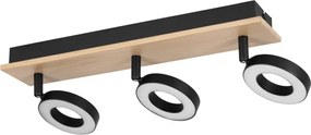 Eglo 901204 - Faretto LED RIELVES 3xLED/4,2W/230V nero/marrone
