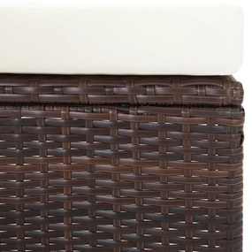 Set Divani da Giardino 3 pz con Cuscini in Polyrattan Marrone