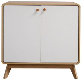 Cassettiera bassa bianca in rovere 75x75 cm Cassie - Støraa