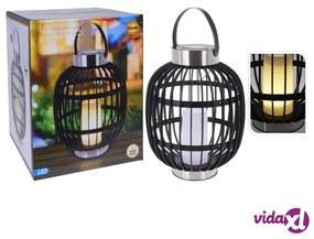 ProGarden Lanterna Solare a LED per Esterni con Candela Nera 35 cm