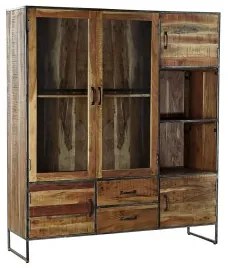 Stand Espositore DKD Home Decor Metallo Cristallo Acacia Legno Riciclato 140 x 40 x 160 cm