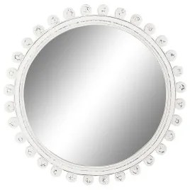 Specchio da parete Home ESPRIT Bianco Legno di mango Decapaggio 90 x 4 x 90 cm