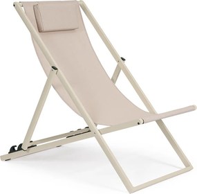 Sdraio da giardino beige in metallo regolabile/pieghevole Taylor – Bizzotto