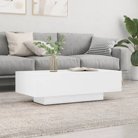 Tavolino salotto bianco lucido 100x49,5x31 cm legno multistrato