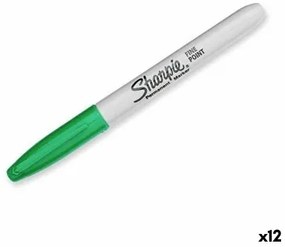 Marcatore permanente Sharpie Fine Point Verde (12 Unità)