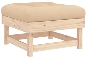 Set Divani da Giardino 6 pz con Cuscini in Legno Massello