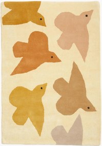 Tappeto per bambini fatto a mano Birds Ochre, varie misure