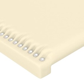 Testiera a led crema 103x16x78/88 cm in similpelle