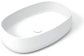 Lavabo da appoggio OLYMPIA CERAMICA ovale in ceramica L 60 x H 14 x P 40 cm bianco lucido piletta non inclusa