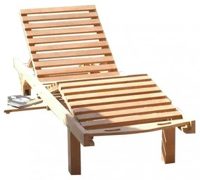 Lettino lidia in teak Massiccio 208x65x35cm