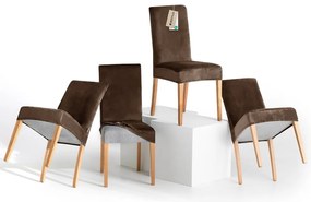 Set di coprisedia marroni con rivestimento elastico per sedie 4 pz 48 cm Sento – Restilo